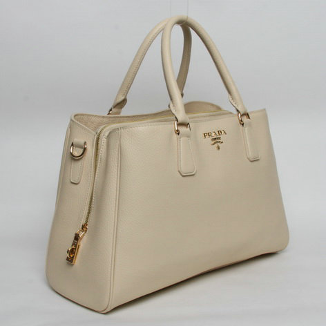 2014 Prada grainy calfskin tote bag BR4743 beige for sale